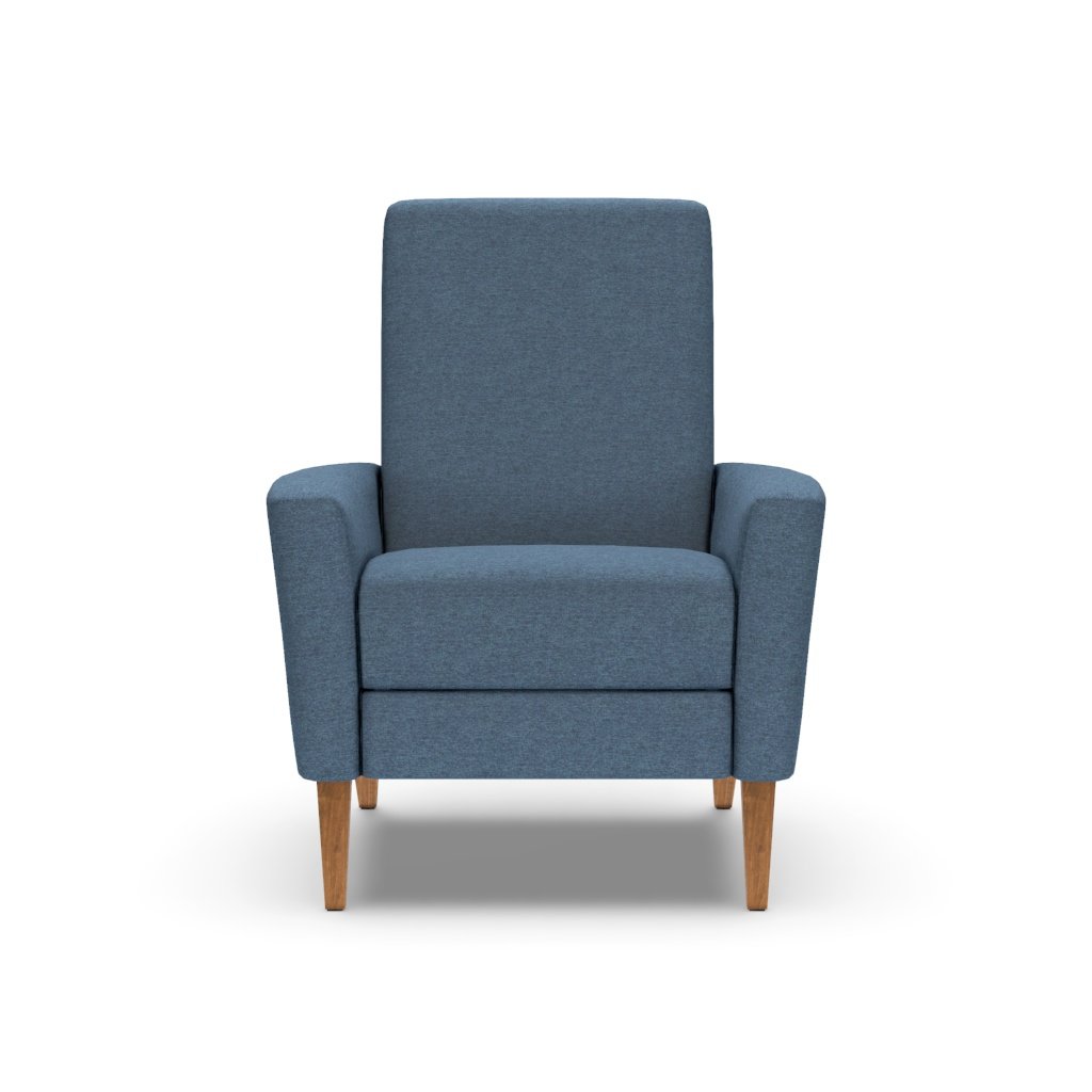 Vida Recliner Front View Archer Navy Fabric