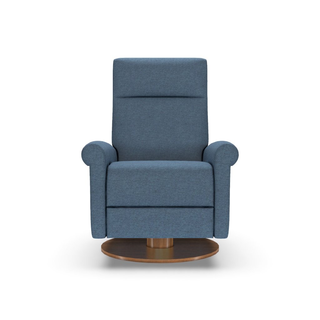 Ada Recliner Front View in Archer Navy Fabric