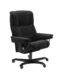 Stressless Mayfair Office Chair Paloma Black Leather with Black Wood