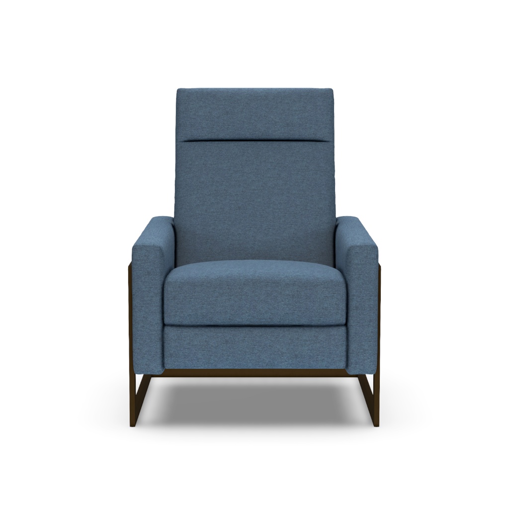 Isla Recliner Front View Archer Navy Fabric