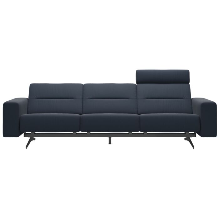 Stella 3 Seat Sofa Headrest in Paloma Oxford Blue Leather