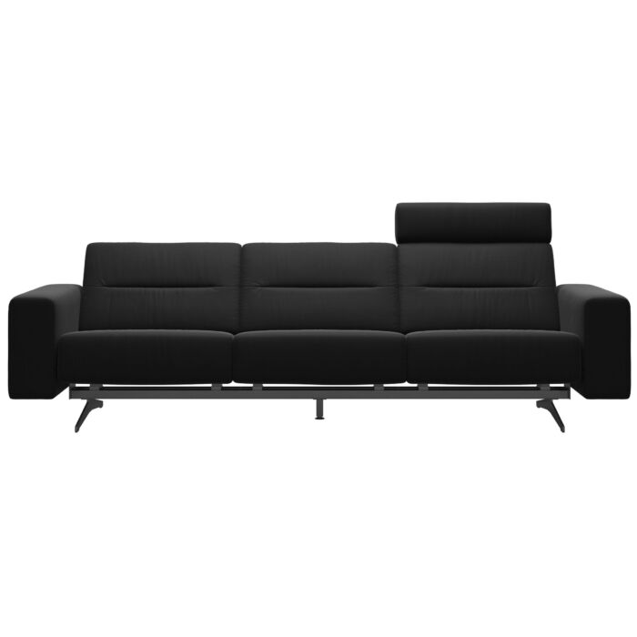 Stella 3 Seat Sofa in Paloma Black Leather