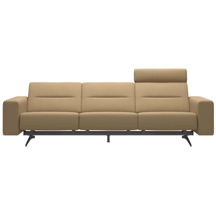 Stella 3 Seat Sofa Headrest in Paloma Sand Leather