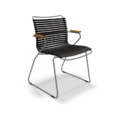 Houe Outdoor Dining Chair with Armrests Black