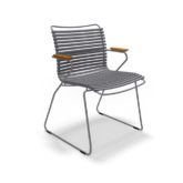 Houe Outdoor Dining Chair with Armrests Dark Grey