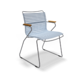 Houe Outdoor Dining Chair with Armrests Dusty Light Blue