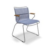 Houe Outdoor Dining Chair with Armrests Pigeon Blue