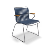 Houe Outdoor Dining Chair with Armrests Dark Blue