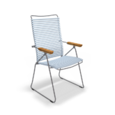 Dusty Light Blue Position Chair with arms by Houe