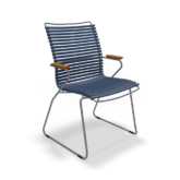 Houe Outdoor Dining Chair Tall Back Dark Blue