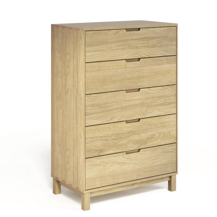 Oslo 5 Drawer Angled Chest in Bright Oak