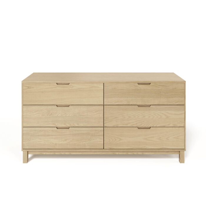 Oslo 6 Drawer Dresser in Bright Oak Finish
