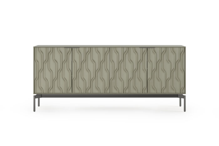Mesa credenza cabinet in Moss with brushed carbon base