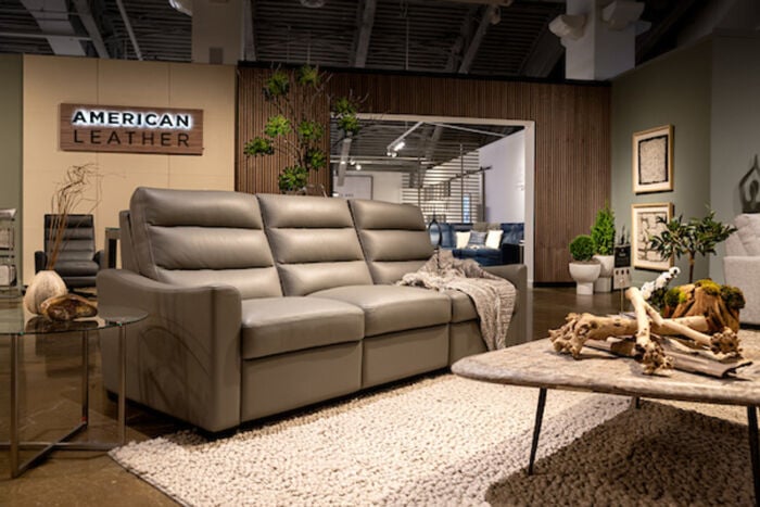 Carolina Sofa Lifestyle in Bison Ash Leather