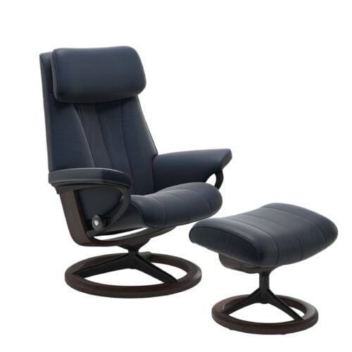 Paul Recliner - Paloma Oxford Blue Leather