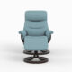 Anne Recliner in SL Ice leather with charcoal base