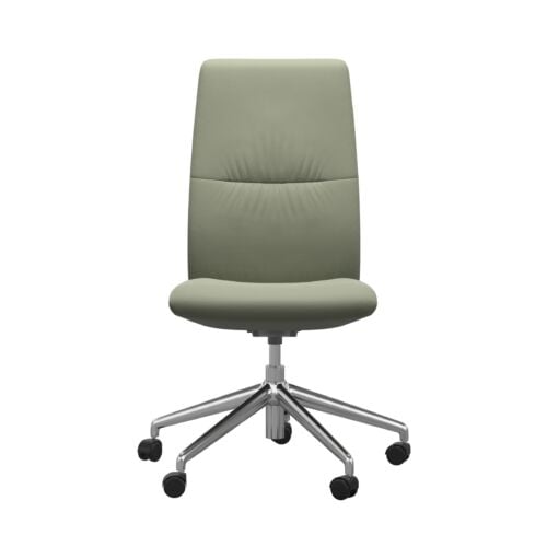 Mint High Back Office Chair in Paloma Shadow Green Leather