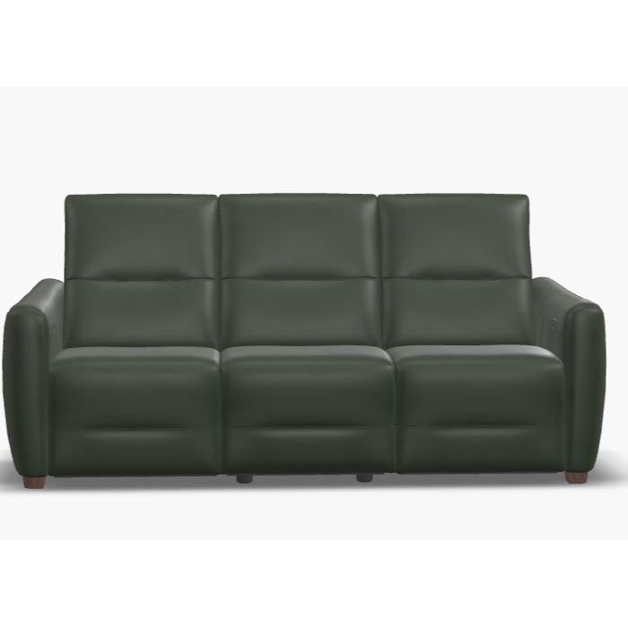 Sanibel 3 Seat Sofa in Bali Basil Leather