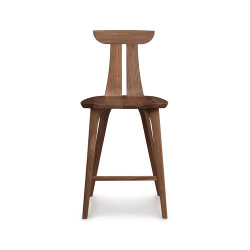 Estelle Stool in Walnut Front View