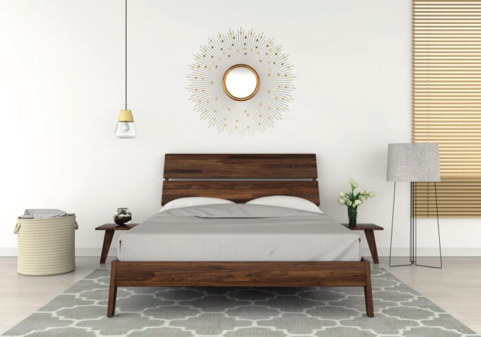 Linn bed frame by Copeland furniture head on view